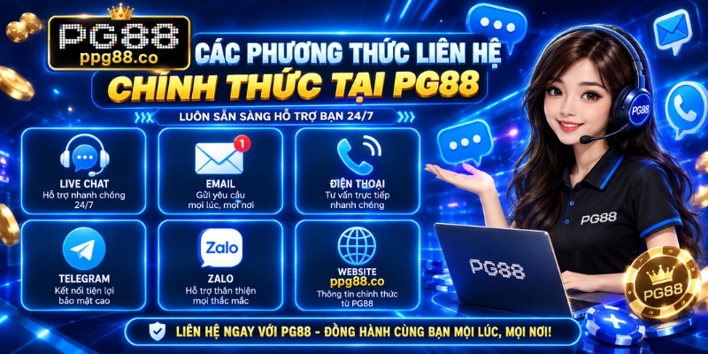 Các phương thức liên hệ chính thức tại PG88