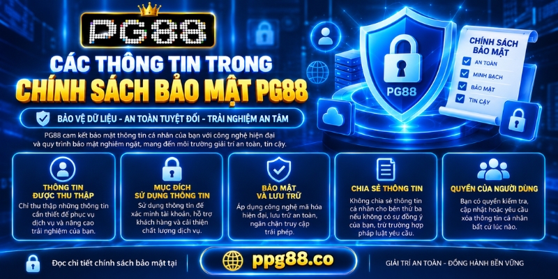 Các thông tin trong chính sách bảo mật PG88
