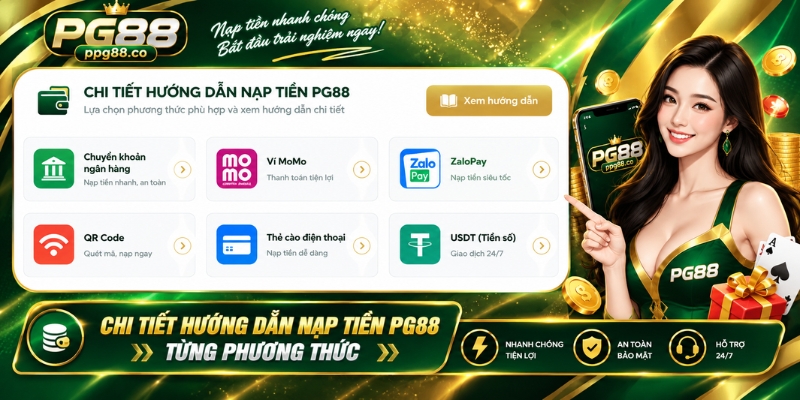 Chi tiết hướng dẫn nạp tiền PG88 từng phương thức