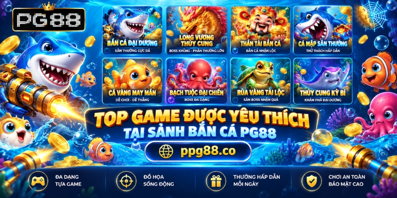 Top game được yêu thích tại sảnh bắn cá PG88